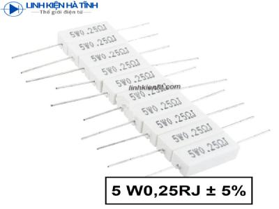 TRỞ SỨ 5W (trở công suất) 0.25R TRỞ SỨ 5W (trở công suất) 0.25R